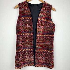 Vintage Southwestern Vest Chenille Upholstery Aztec Pattern Size M